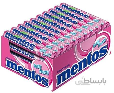 آبنبات منتوس بسته ۲۴عددی توتی فروتی Mentos Tutti frutti