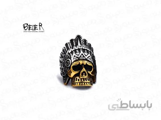 انگشتر مردانه جمجمه سرخپوست جنگجو 11924