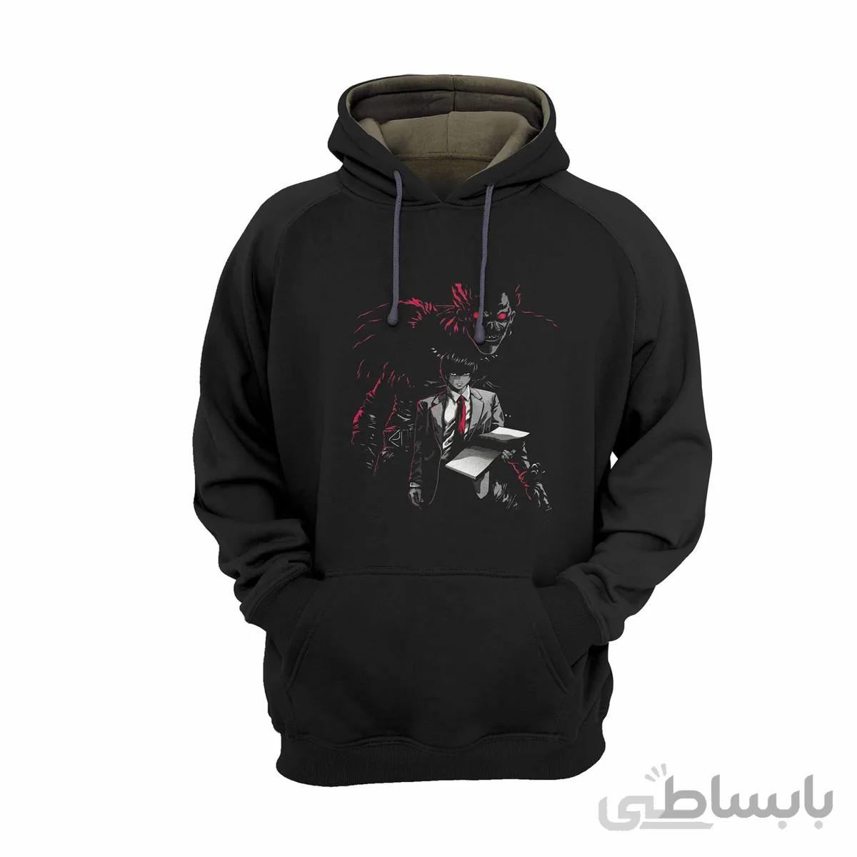 هودی مشکی طرح انیمه دفترچه مرگ death note