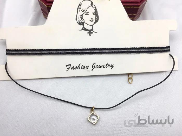 گلوبند چوکر با آویز نگین کریستالی