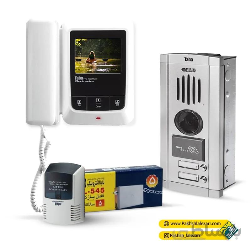 پکیج کامل آیفون تصویری مانیتور 4.3 اینچ مدل 1090 و صفحه دم دری سهند کارتی تابا الکترونیک