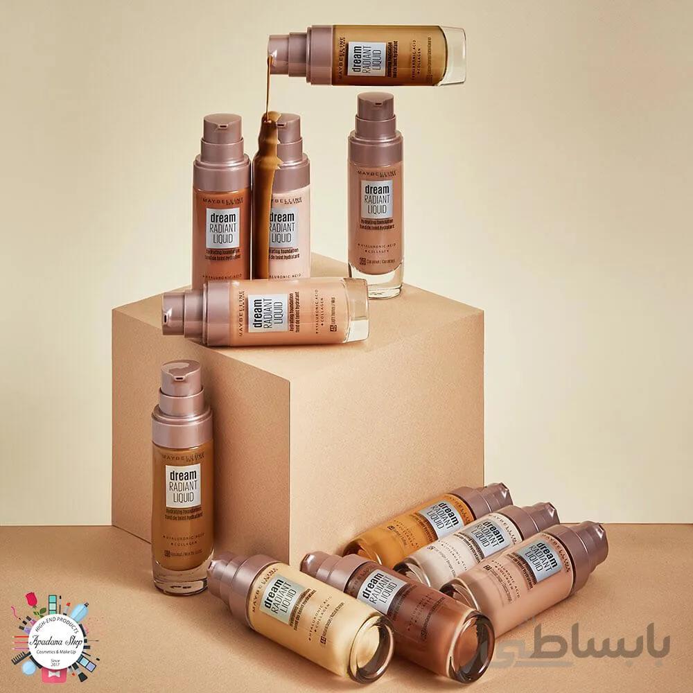 كرم پودر میبلین مدل Dream Radiant Liquid حاوی کلاژن و هيالورونيک اسيد
