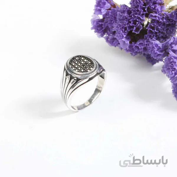انگشتر نقره مردانه طرح برگ