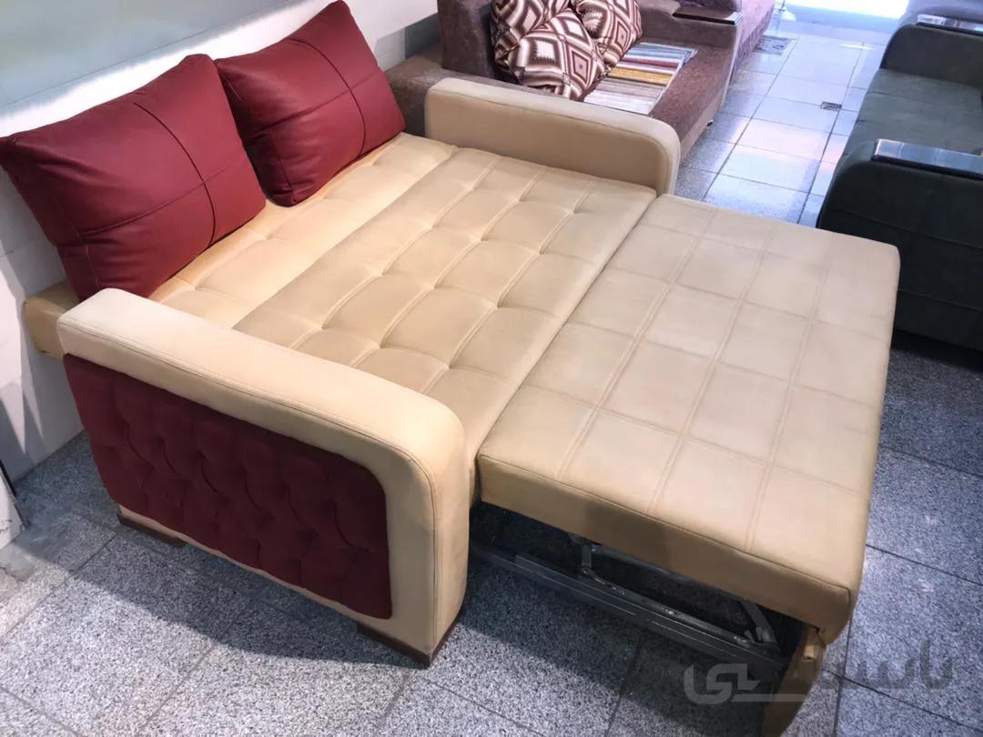 مبل تخت خواب شو مدل الما - خردلی ا Sofabed alma