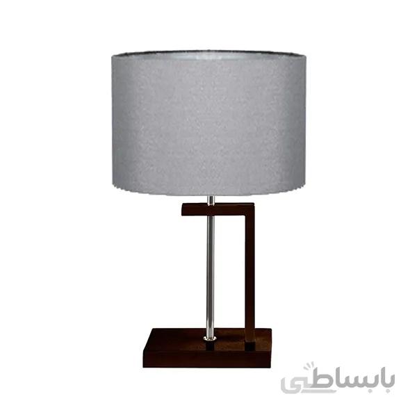 آباژور رومیزی چوبی چشمه نور مدل MT7028/BR-T شید طوسی