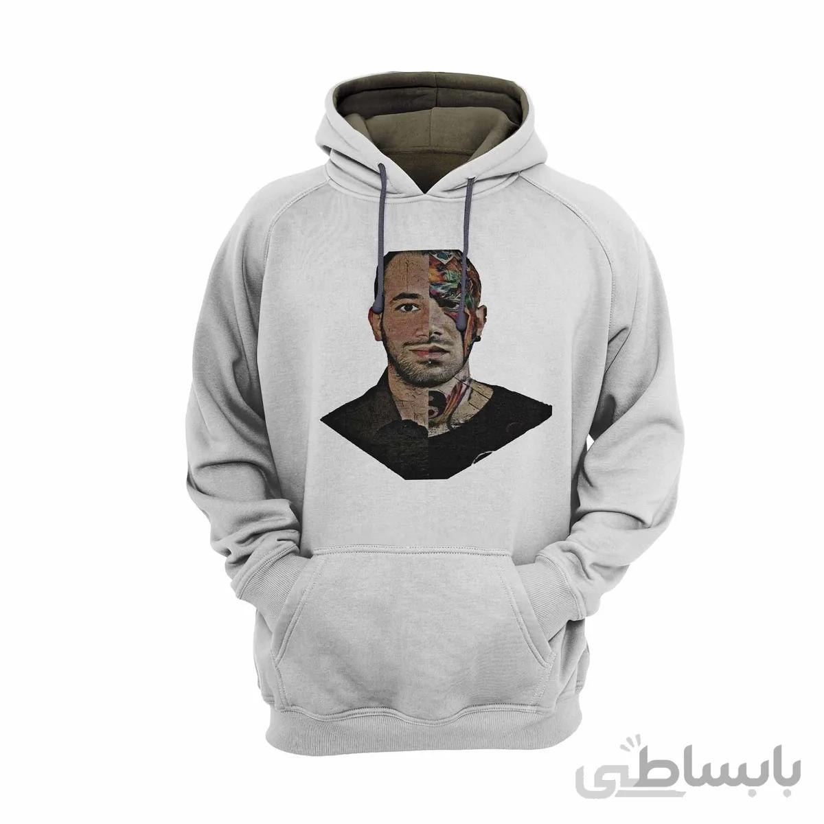 هودی سفید طرح خواننده تتلو Tataloo