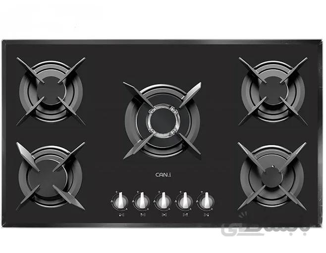 اجاق گاز ۵ شعله شیشه‌ای کن مدل IG-8503 ا Can Gas Hob model IG-8503