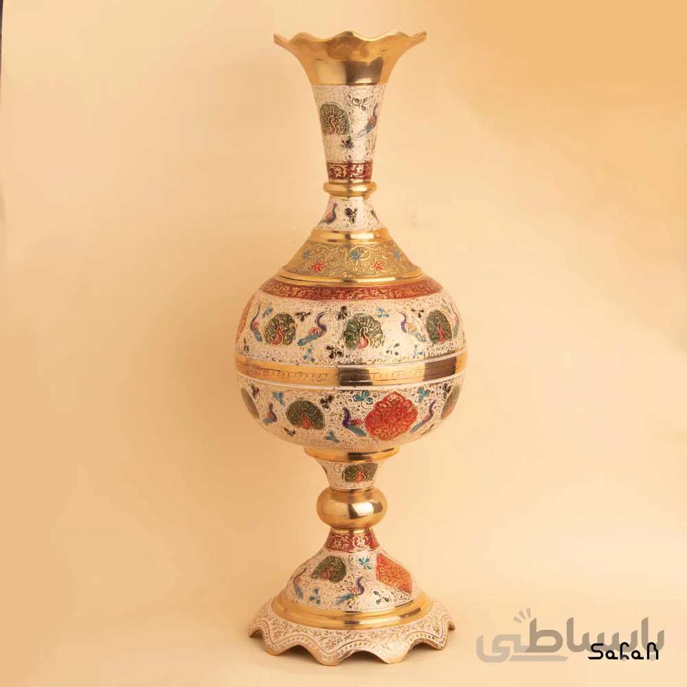 گلدان برنجی میناکاری مدل کوهیما سایز 3