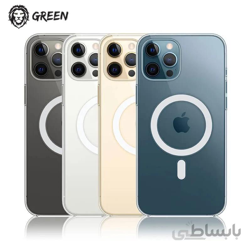 قاب شفاف گرین با قابلیت شارژ مگ سیف Green Lion 360° Anti-Shock Creative Magnetic iPhone 13 Pro