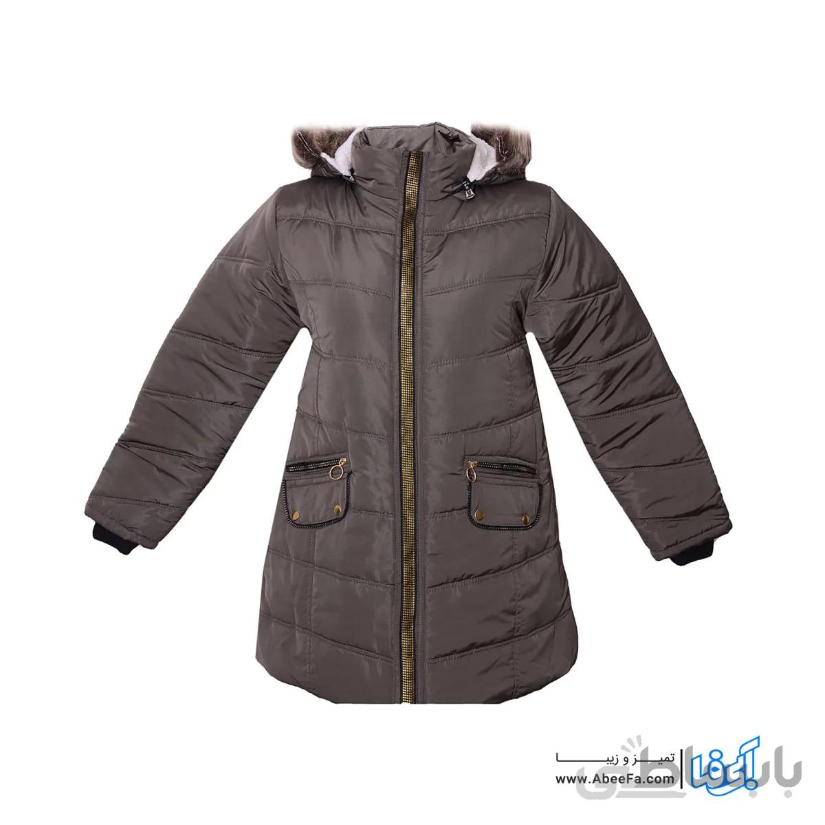 کاپشن دخترانه مدل MA-SP330-ZIPT.ZIRZ.SHA-ZEY رنگ زیتونی