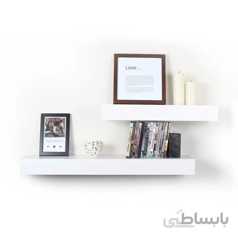 شلف دیواری دو تکه سفید