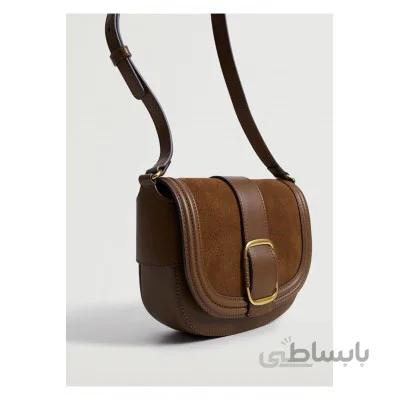کیف دوشی زنانه مانگو مدل چرمی سگک دار