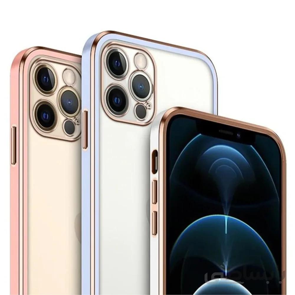 کاور شفاف دور رنگی مناسب برای گوشی موبایل اپل Iphone 12 Pro رنگ قرمز
