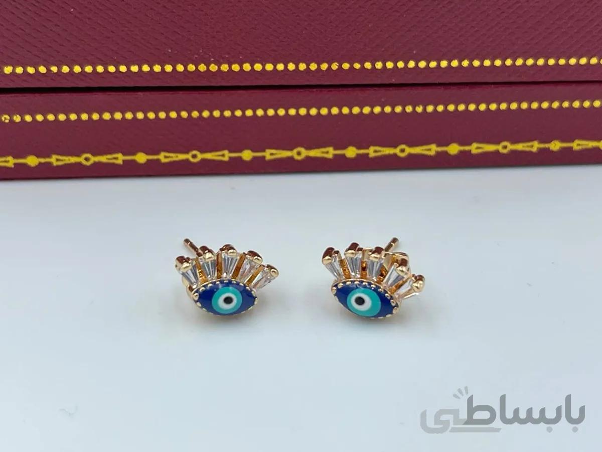 گوشواره چشم نظر ظریف رنگ ثابت