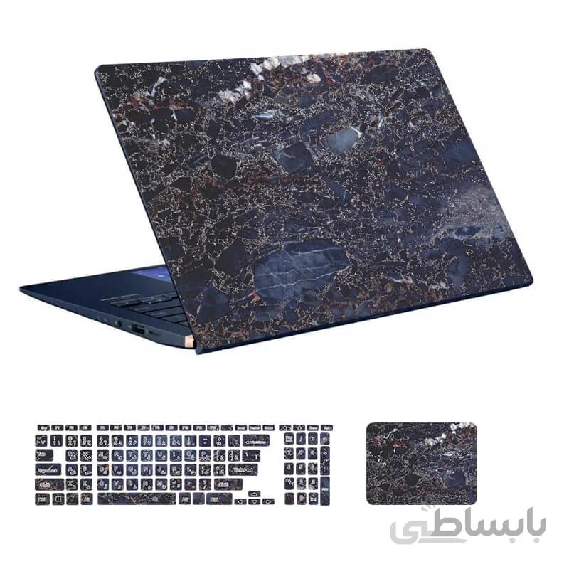 اسکین لپ تاپ طرح Marble کد ۶۸ به همراه استیکر کیبورد