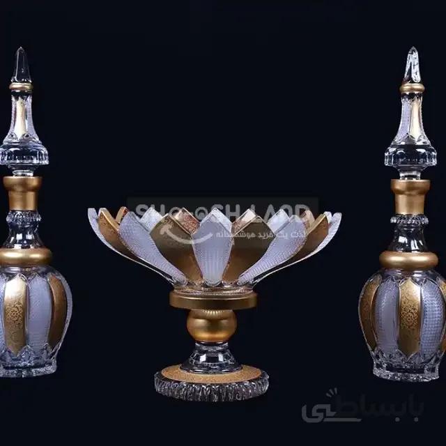 میوه خوری وشمعدان کریستال کارول