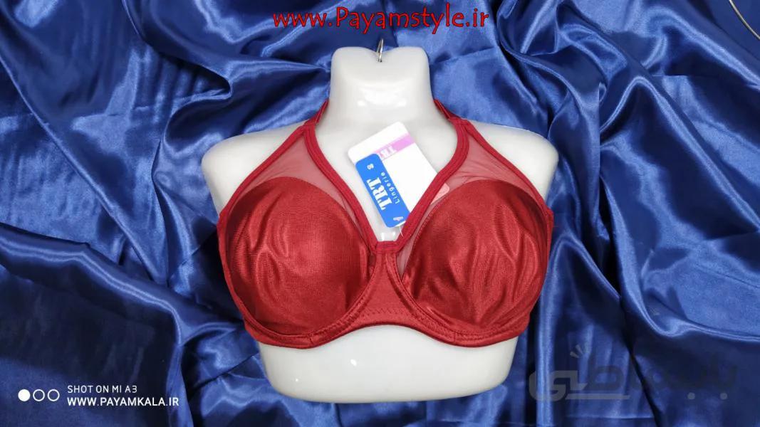 سوتین نیمه ساتن فنردار ترک (105) زرشکی