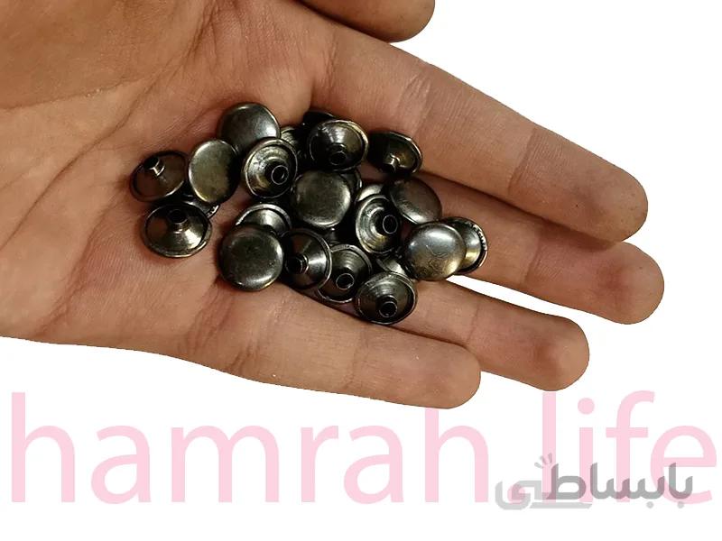 پرچ زیرو رو کف12 میلی متر پایه 9 میلیمتر بلک نیکل یک رو
