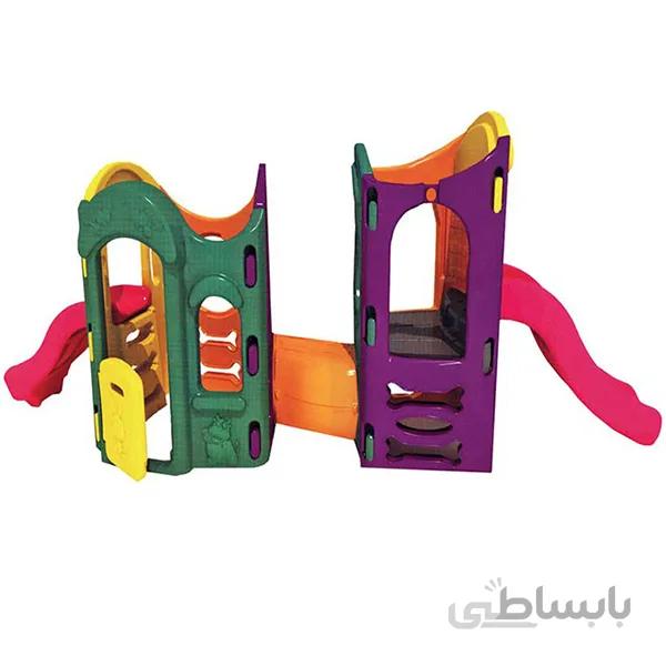 مجموعه بازی پلی اتیلن دو برج با دو سرسره