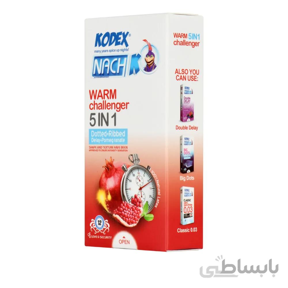 کاندوم 12عددی Warm Challenger 5in1 کدکس KODEX ا برند :
