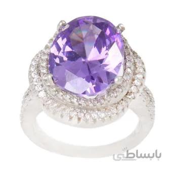 انگشتر نقره زنانه بازرگانی میلادی مدل سنگ امیتیست کد AWR_749