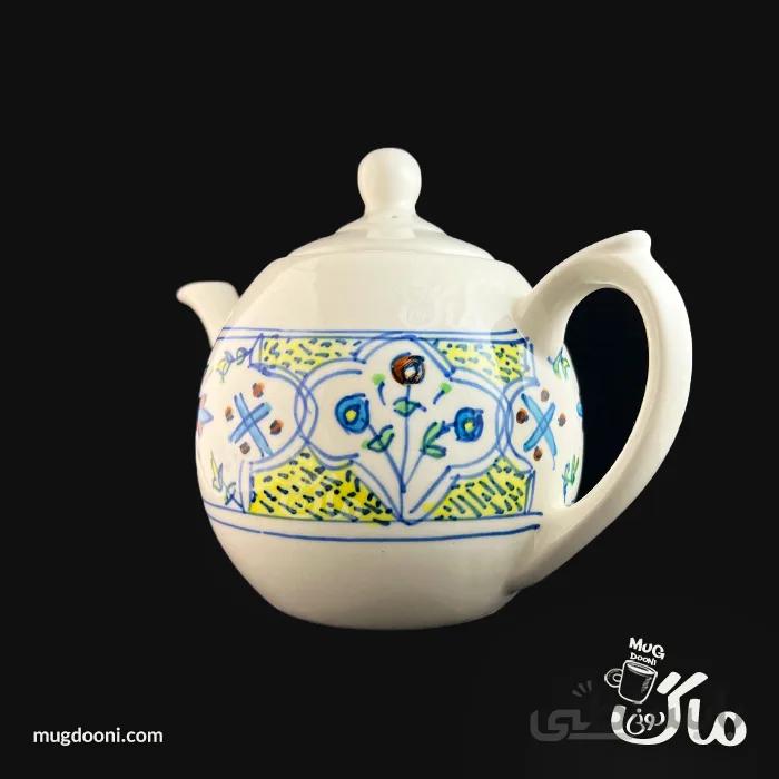 قوری چینی میبد ۶۵۰ میلی لیتری نقاشی دست
