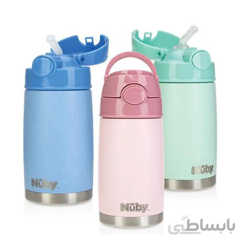 قمقمه و فلاسک استیل نی دار 300 میل نابی Nuby
