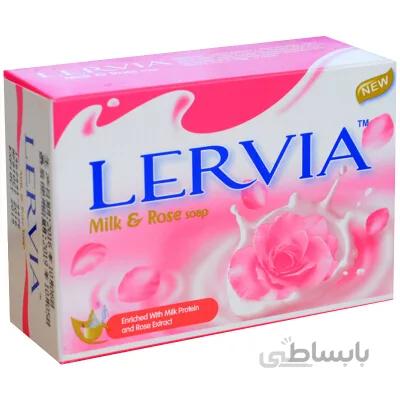 صابون لرویا ۹۰ گرم – با رایحه شیر و گل رز – Lervia milk & Rose soap