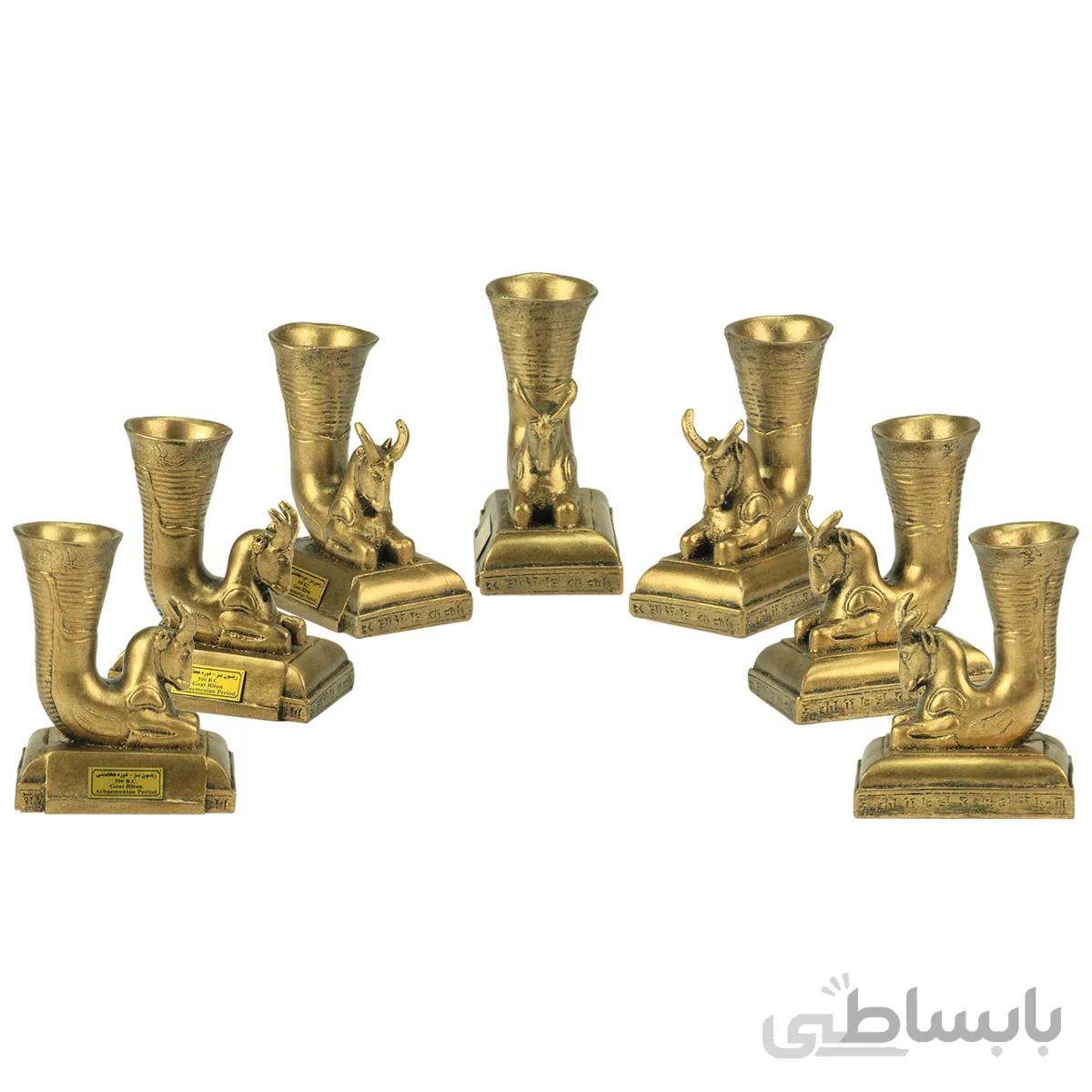مجموعه ظروف هفت سین 7 پارچه تندیس و پیکره شهریار طرح ریتون بزکد hs170