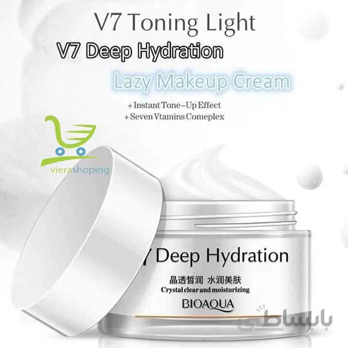 کرم سفید کننده و مرطوب کننده صورت کریستالی 7ویتامینه بیوآکوا v7 deep hydration crystal clear and moisturizing bioaqua