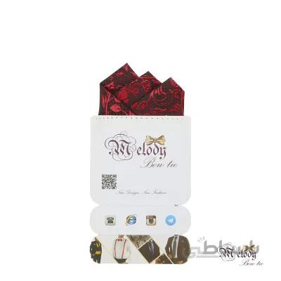 دستمال جیبی سری رنگین کمان (طرح اسلیمی قرمز )
