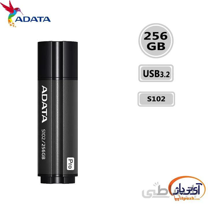 فلش مموری ای دیتا مدل S102 Pro USB 3.2 ظرفیت 256 گیگابایت ا ADATA S102 Pro USB3.2 Flash Memory - 256GB