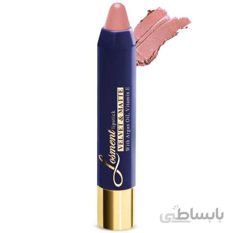 رژ لب مدادی مات لوسمنت مدل Velvet and Matte حاوی روغن ارگان