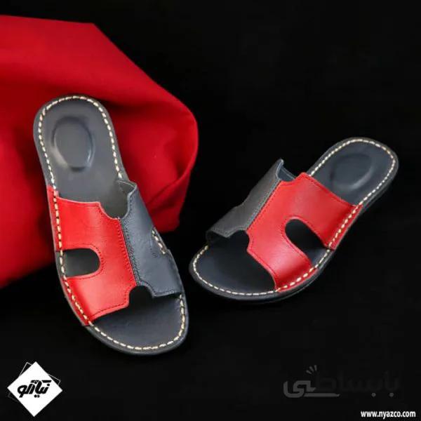 دمپایی زنانه طبی چرم هرمس کد H01