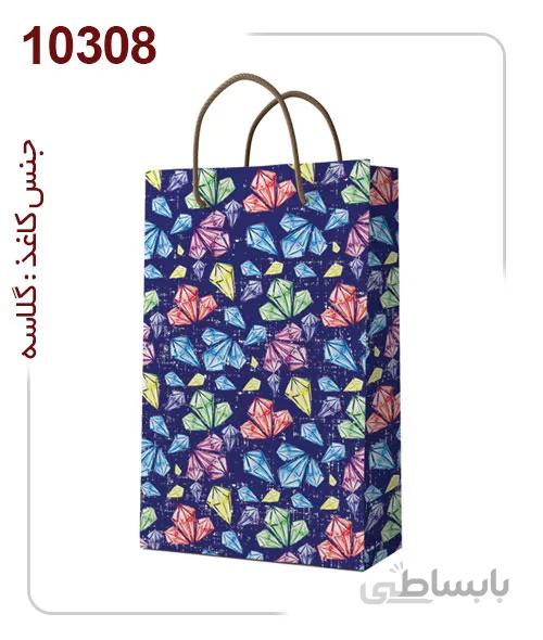 ساکدستی فانتزی طرح الماس با کاغذ گلاسه کد10308