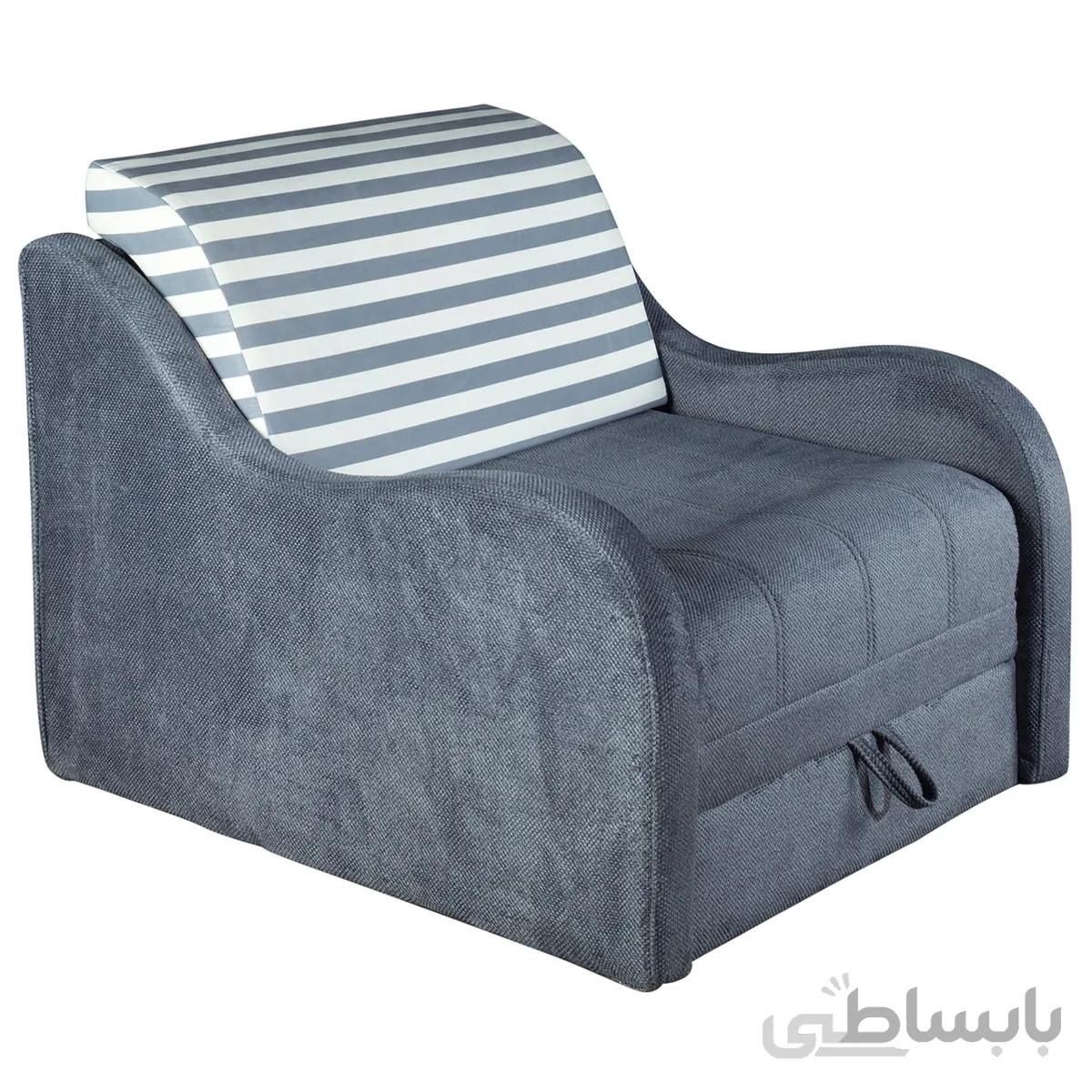 مبل تخت خواب شو یک نفره چشمه نور مدل MA-521/T طوسی تیره