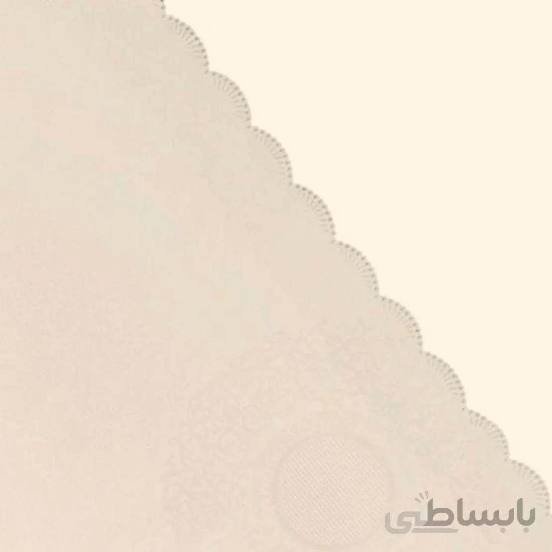 رومیزی ژاگارد رزین تاژ 6 نفره مستطیل 180*150 رمانس کرم