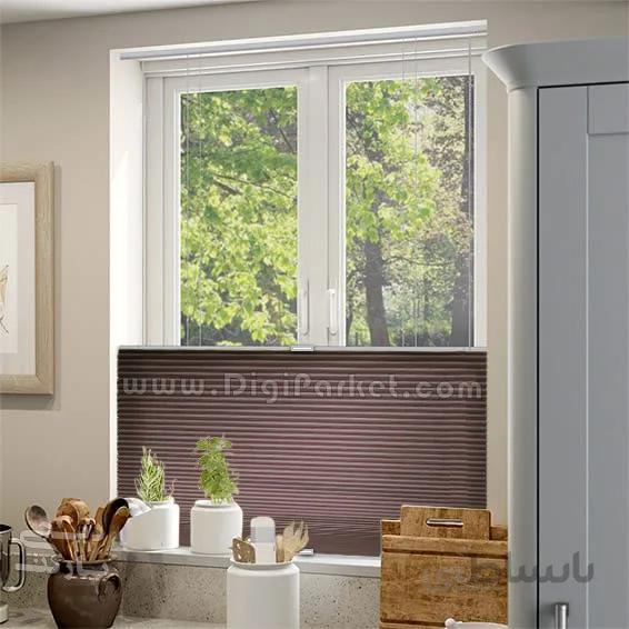 پرده پلیسه دستی دوطرفه مدل Pansy 06