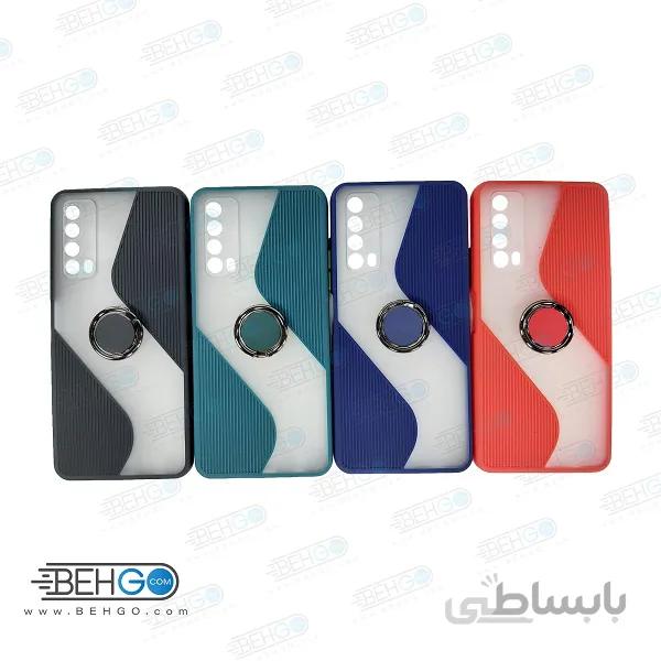 قاب گوشی هواوی Y7A کاور مدل حلقه ار با محافظ لنز دوربین Y7A ا New 2021 Case with popsocket for Huawei Y7A