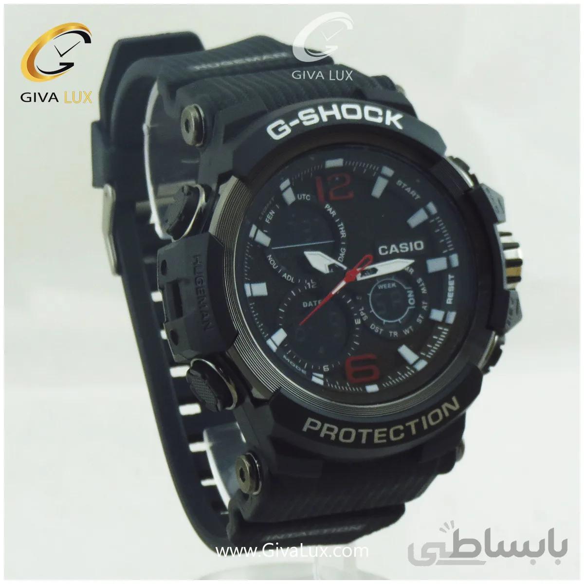 ساعت مچی اسپرت کاسیو جیشاک G-shock دو زمانه مشکی کد 980294
