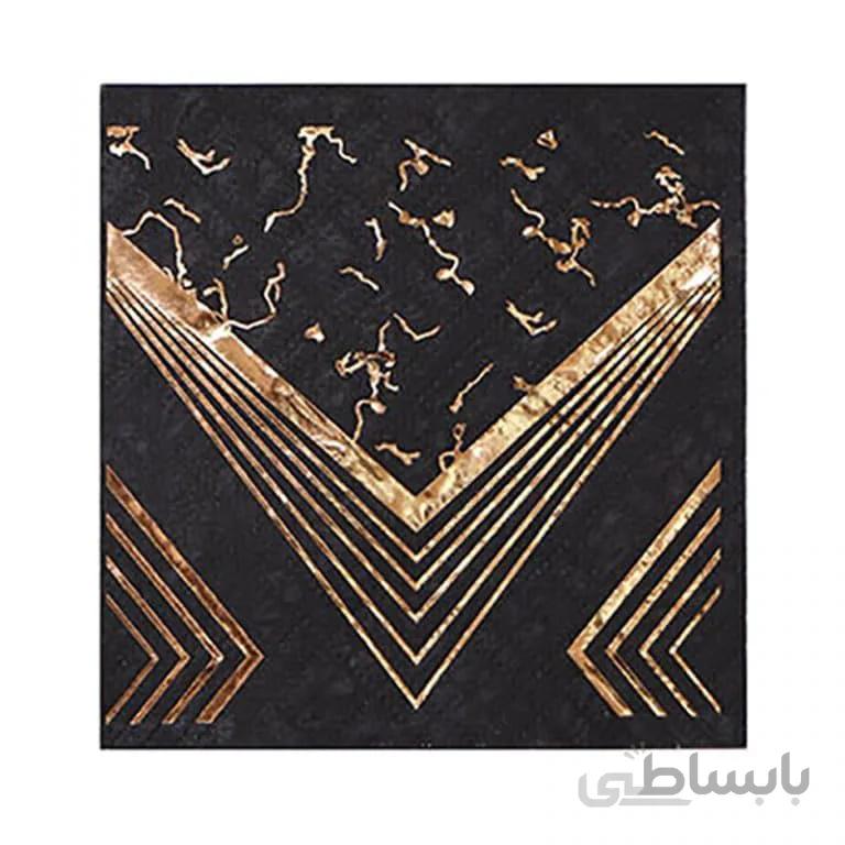 دستمال کاغذی طلاکوب تم تولد گرانیتی مشکی مدل STBT957