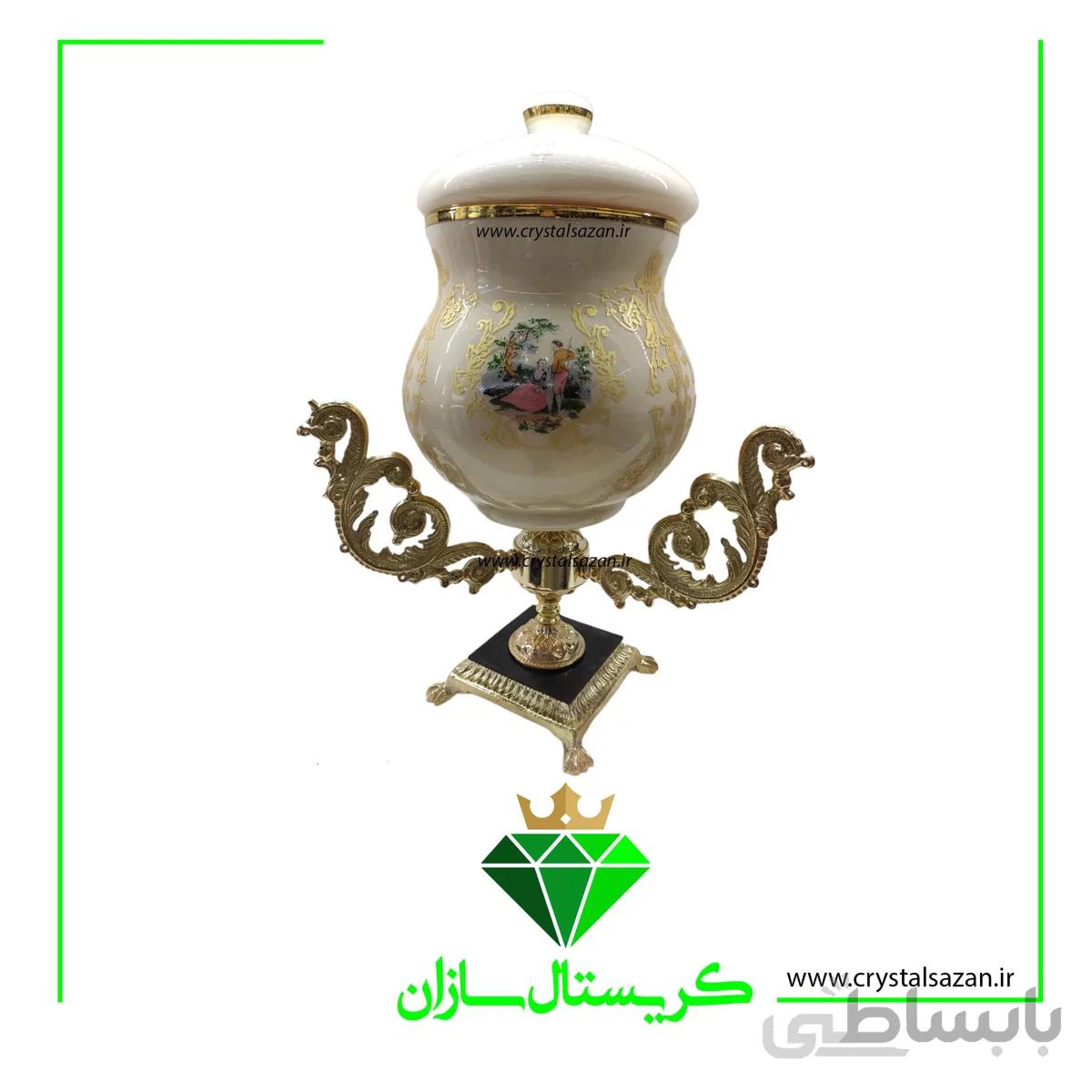 شکلات خوری پایه دار کریستال سازان مدل رومنس کد K1142