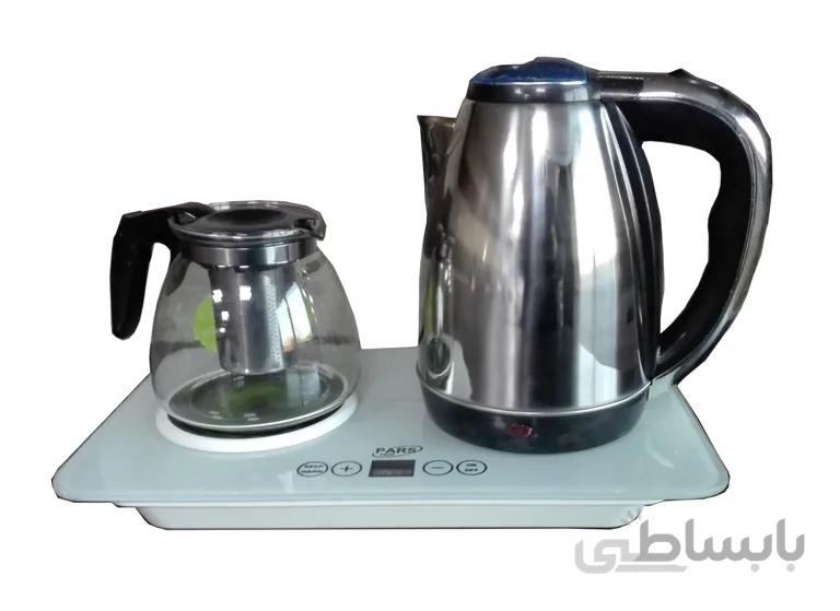 چای ساز پارس پیدن مدل HTM-1212 (صفحه شیشه ای سکوریت نشکن ) - شیشه و بدنه سفید ا Parspiden Tea Maker HTM-1212