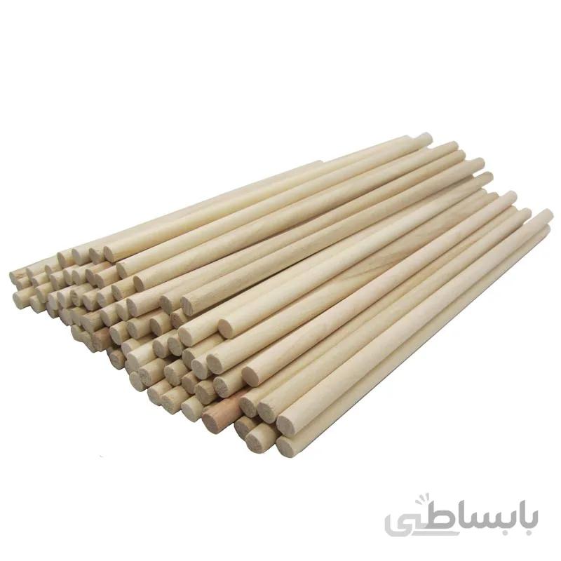 دوبل شاخه ای بدون شیار اعلا قطر 6 میلی متر با طول 14 سانتی متر چوب صنوبر بسته 35 عددی