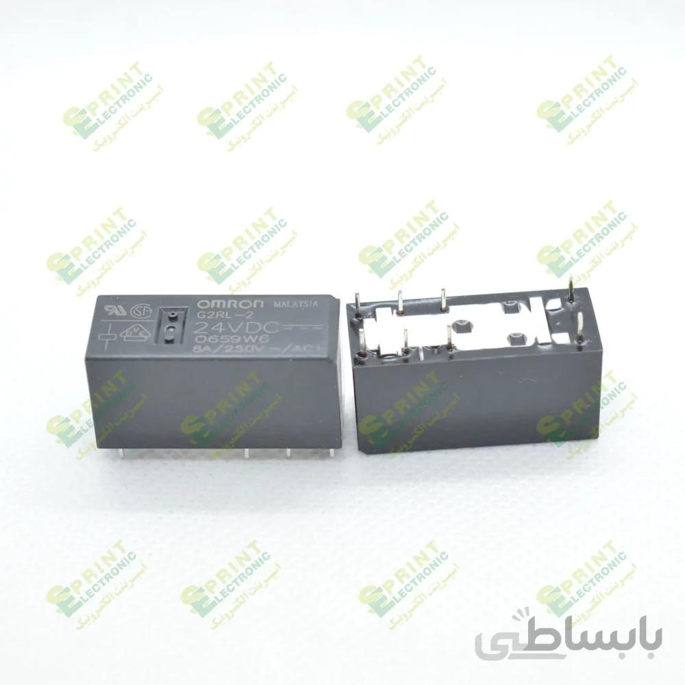 رله 24 ولت کتابی ارتفاع کوتاه 8 پایه 8 آمپر Omron G2RL-2-24VDC
