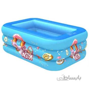 استخر بادی طرح دونات آبی رنگ
