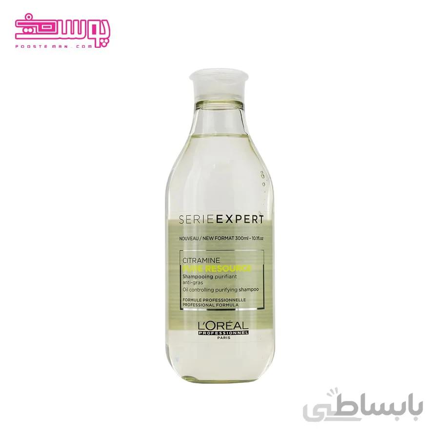 شامپو پیور ریسورس لورآل مناسب موهای چرب حجم 300ml