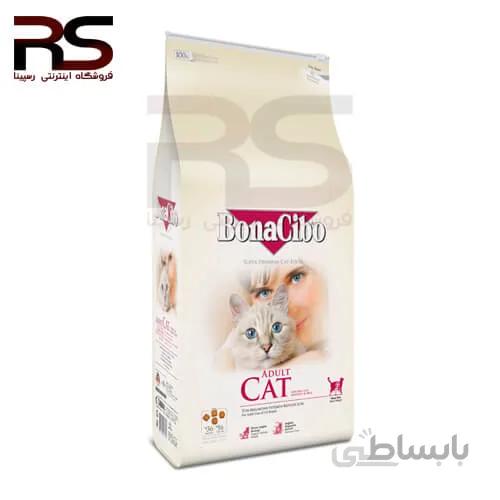 غذای خشک گربه بالغ بوناسیبو با طعم مرغ و ماهی کولی و برنج 2 کیلوگرم