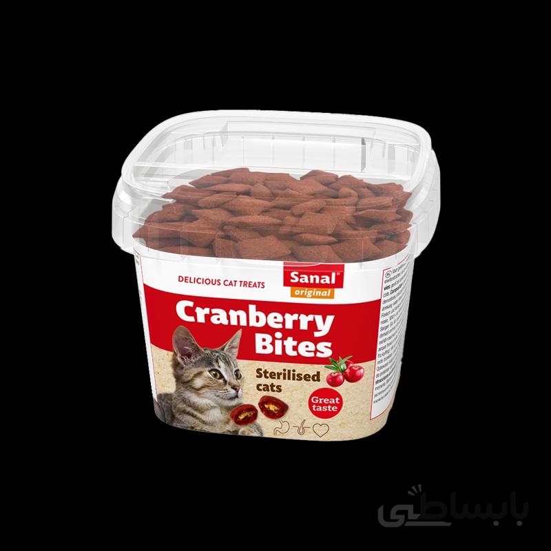 مکمل غذایی سانال گربه عقیم شده به همراه ویتامین با طعم کران بری 75 گرمی ا Sanal Cranberry & Chicken Bites Cup 75 gr