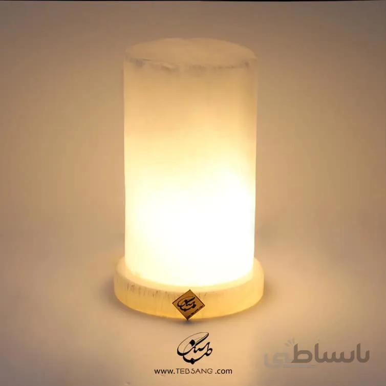 آباژور سنگ نمک استوانه پایه سنگی